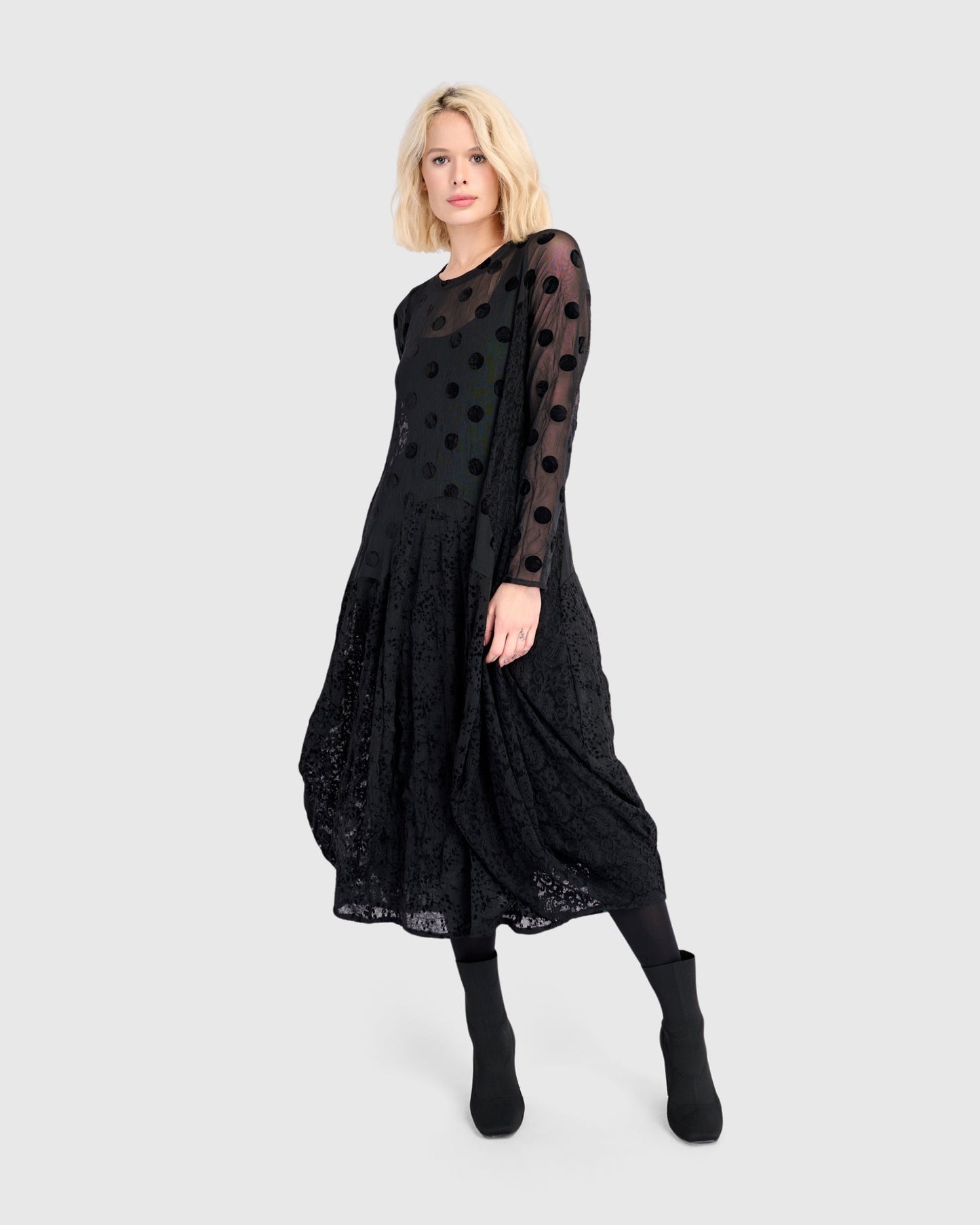 Jolie Mesh Dress, Black