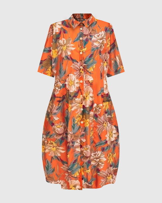 Barb Cotton Shirtdress, Garden