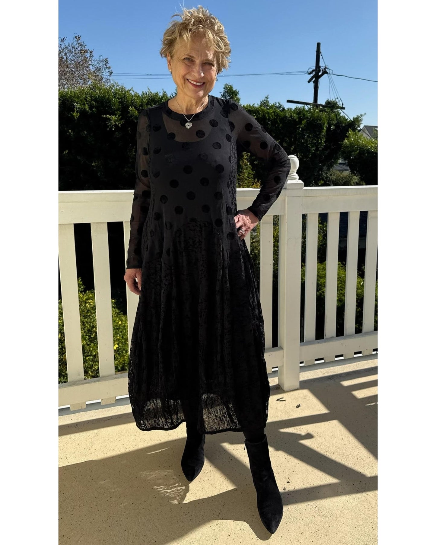 Jolie Mesh Dress, Black