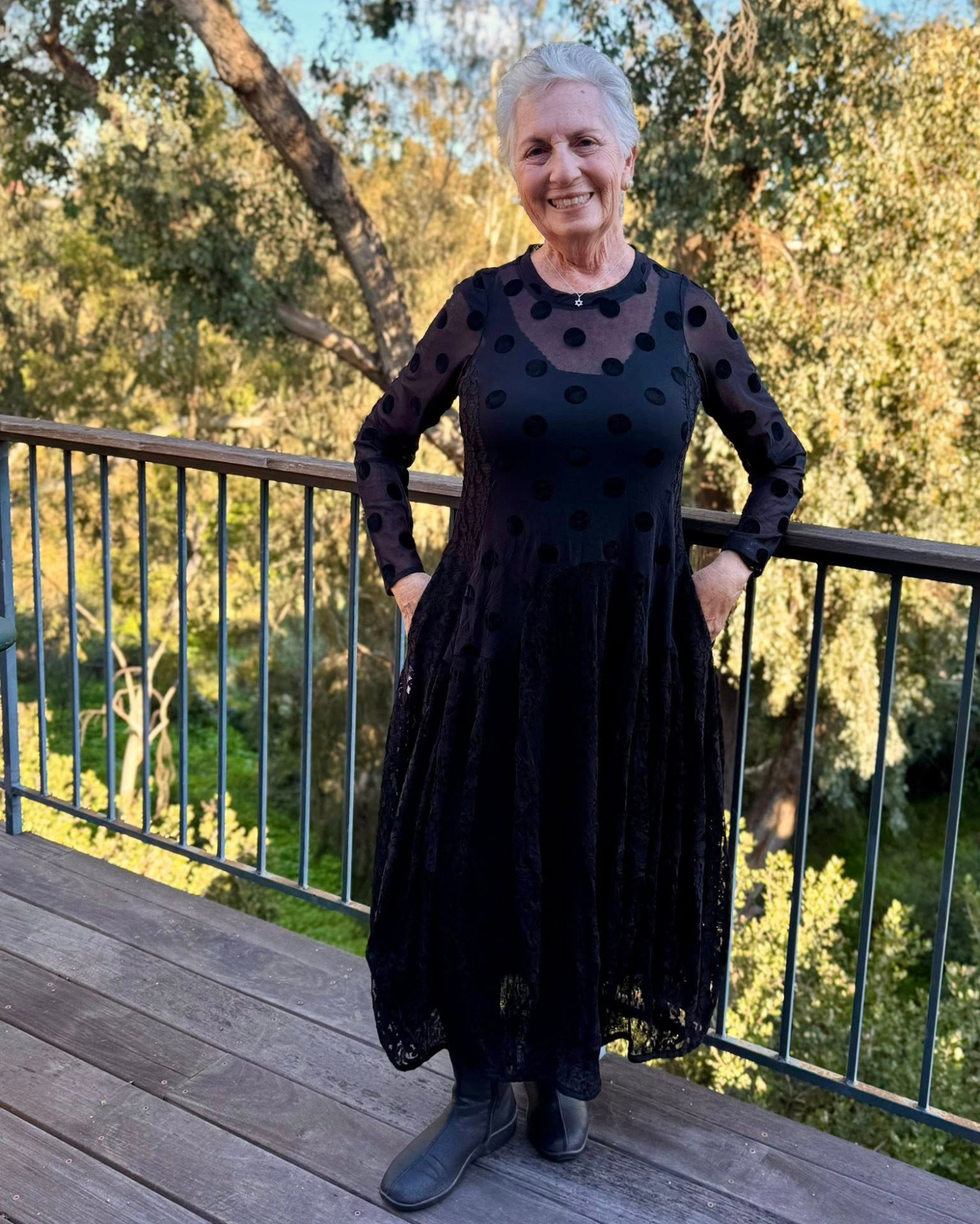 Jolie Mesh Dress, Black