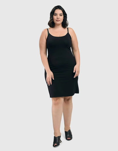Essential Jersey Slip Dress, Black