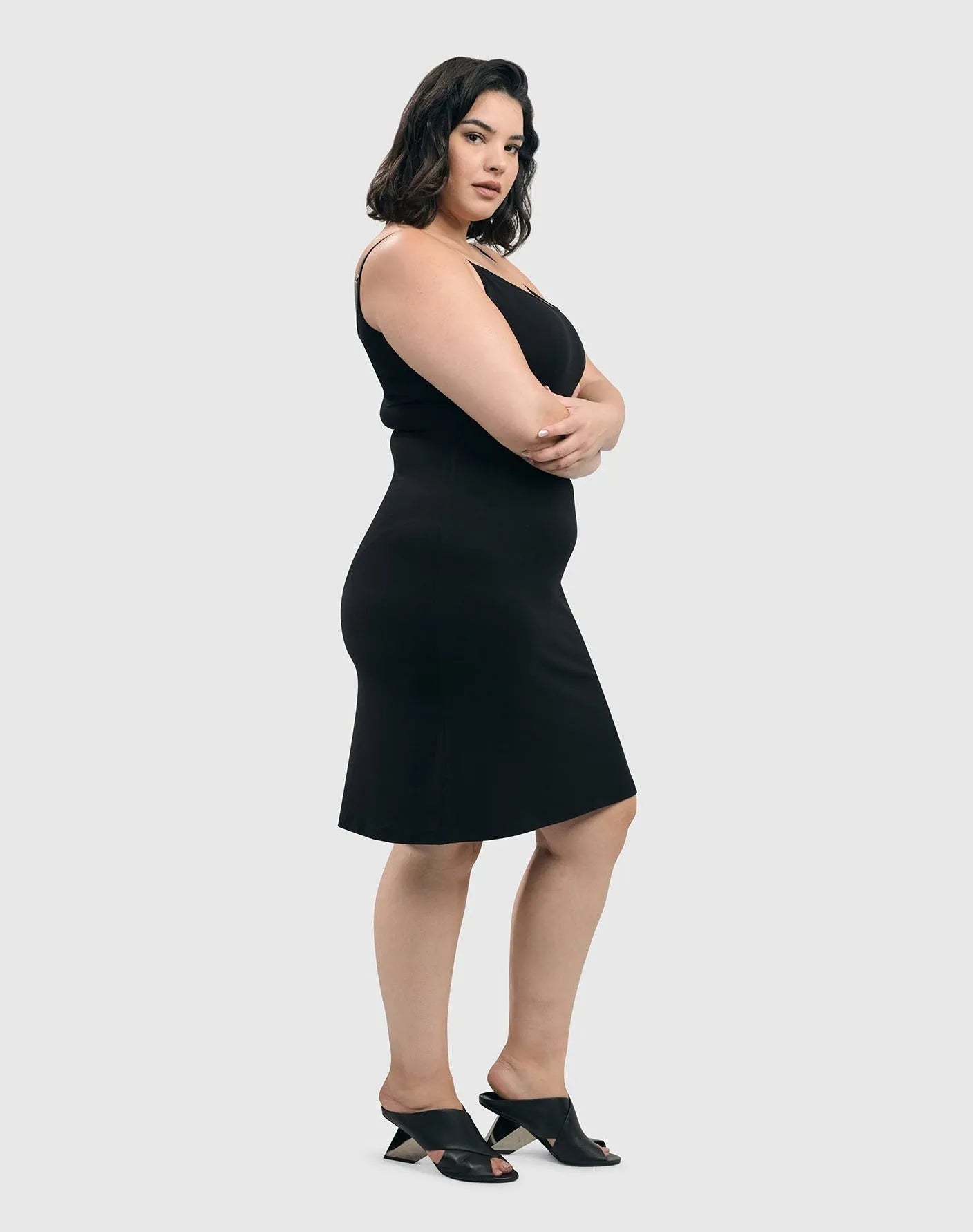 Essential Jersey Slip Dress, Black