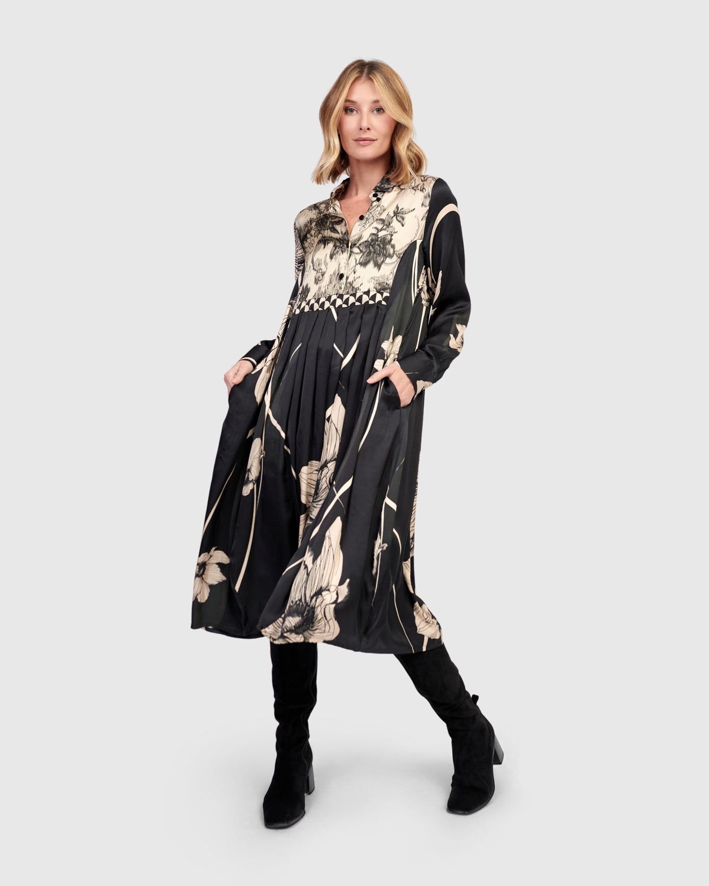 Filigree Babydoll Shirtdress, Mix