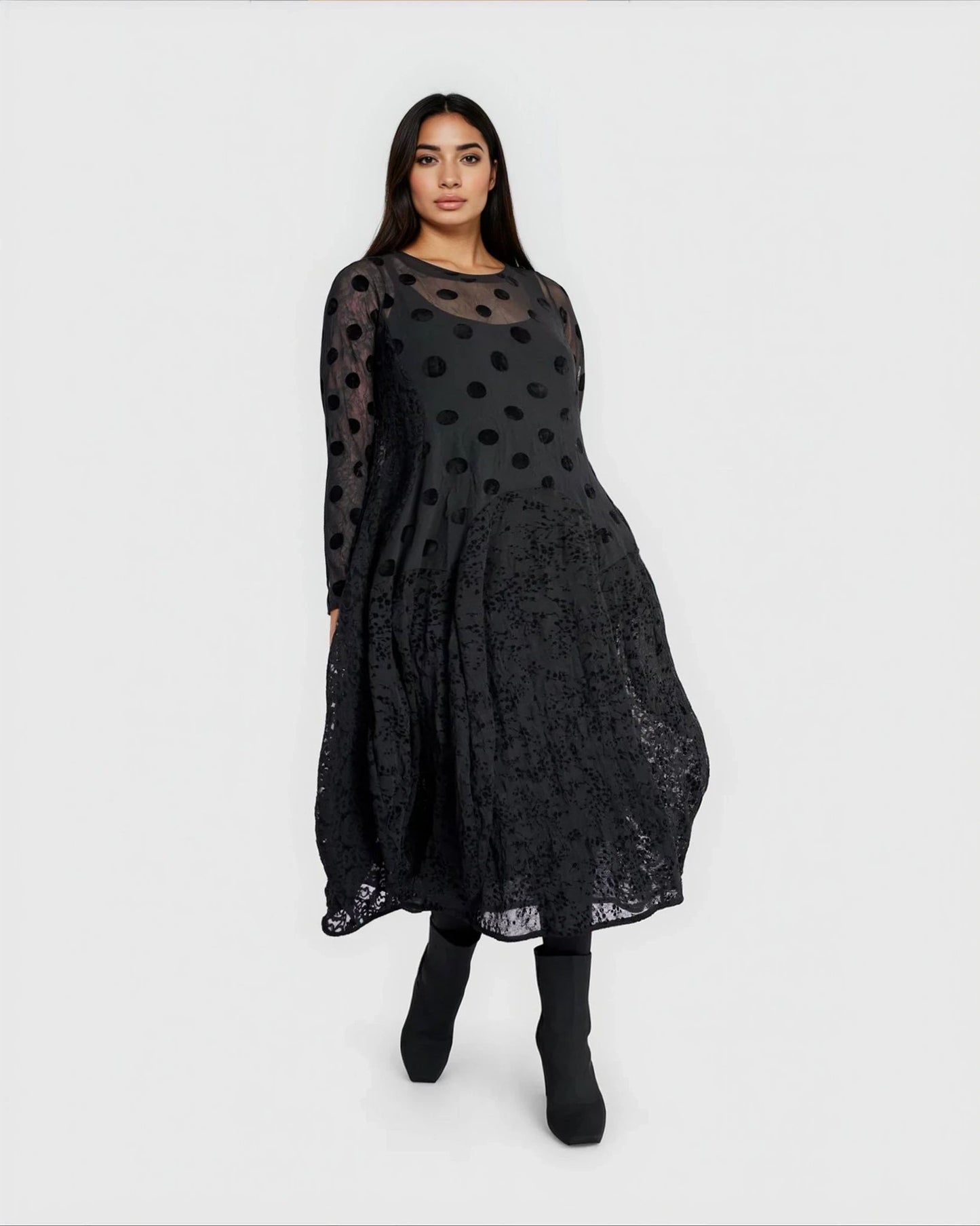 Jolie Mesh Dress, Black