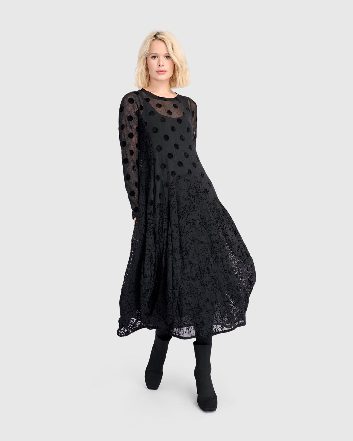 Jolie Mesh Dress, Black