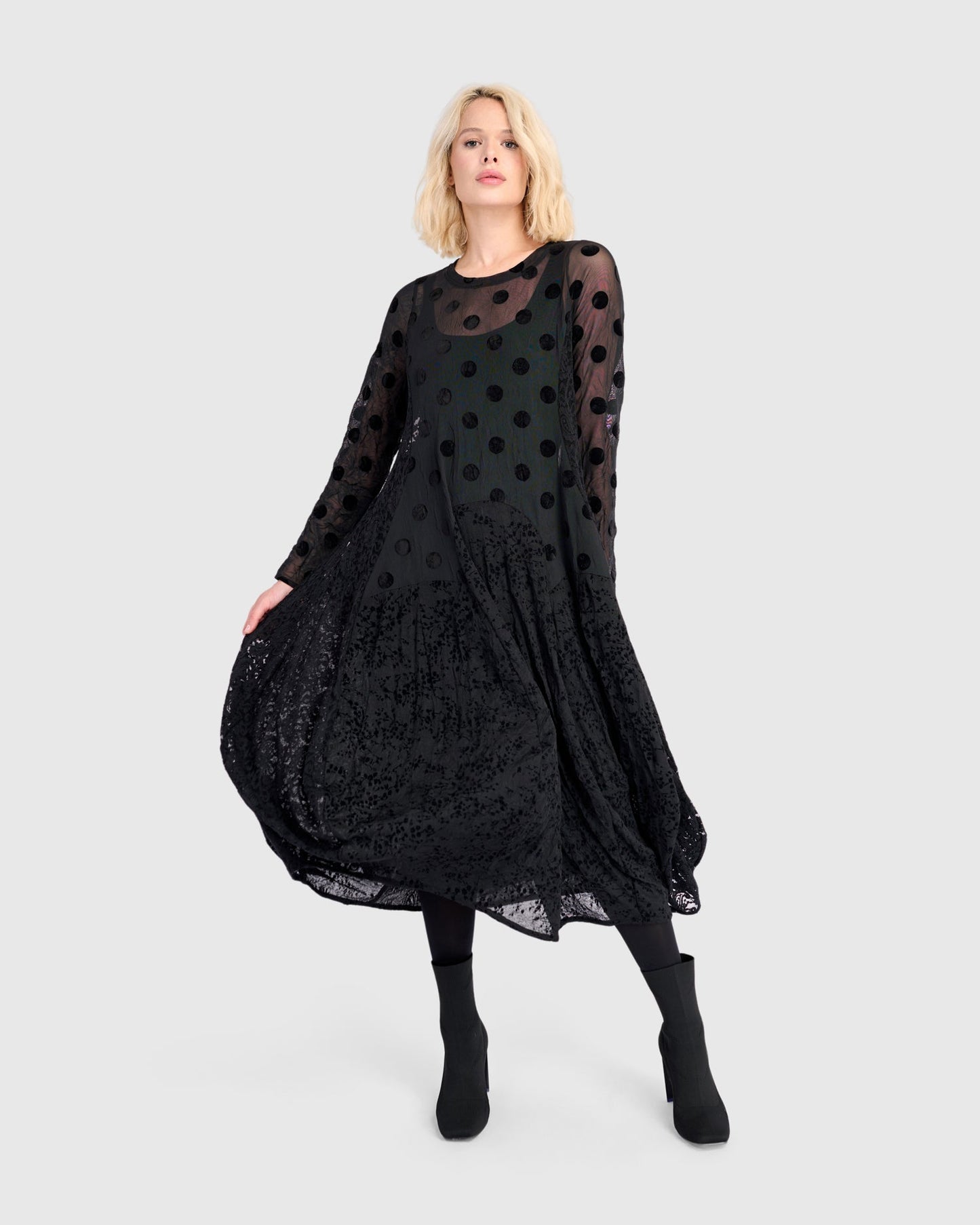 Jolie Mesh Dress, Black