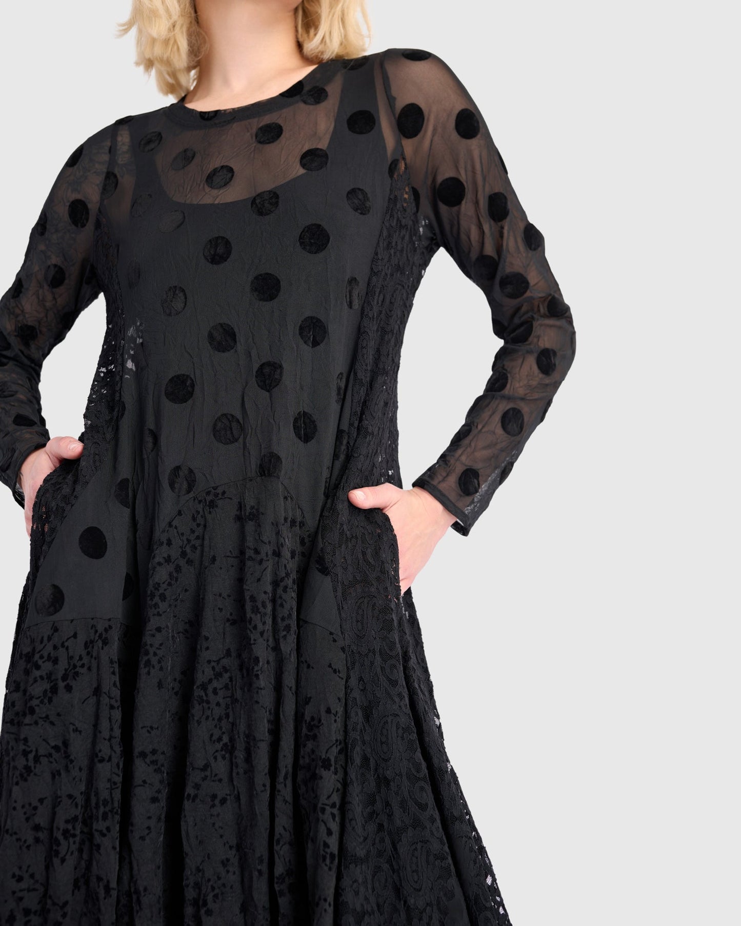 Jolie Mesh Dress, Black