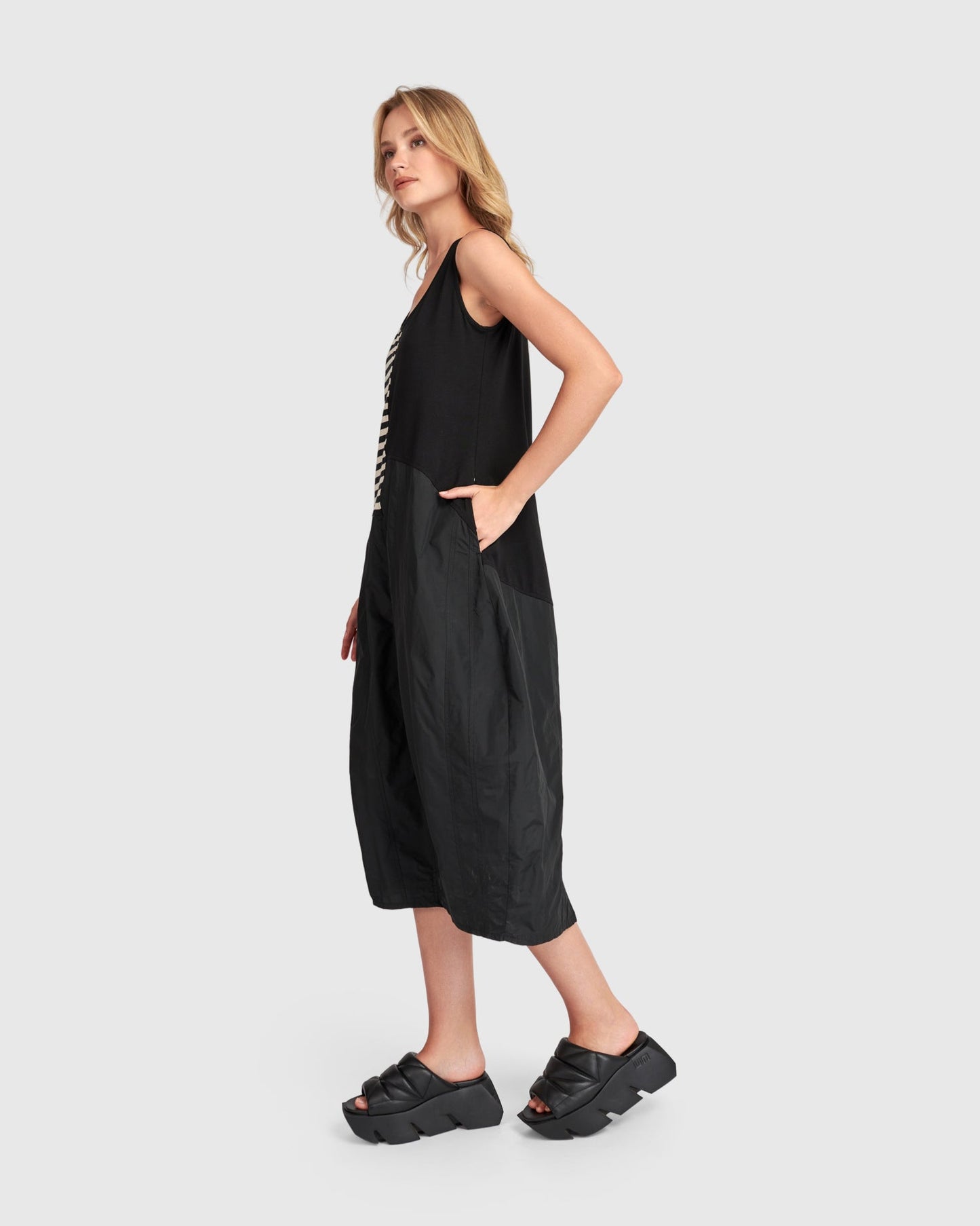 Urban Motion Tank Cocoon Dress, Stripes