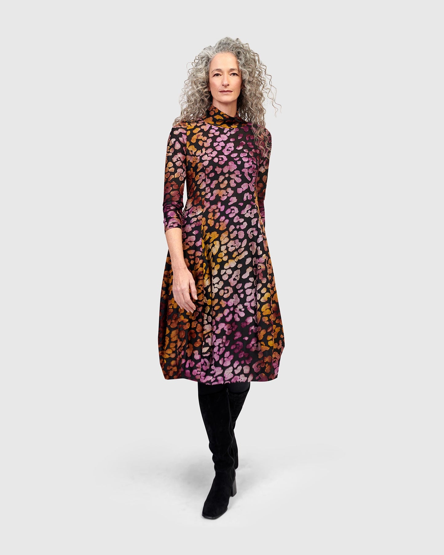 Ember Mockneck Cocoon Dress, Bloom