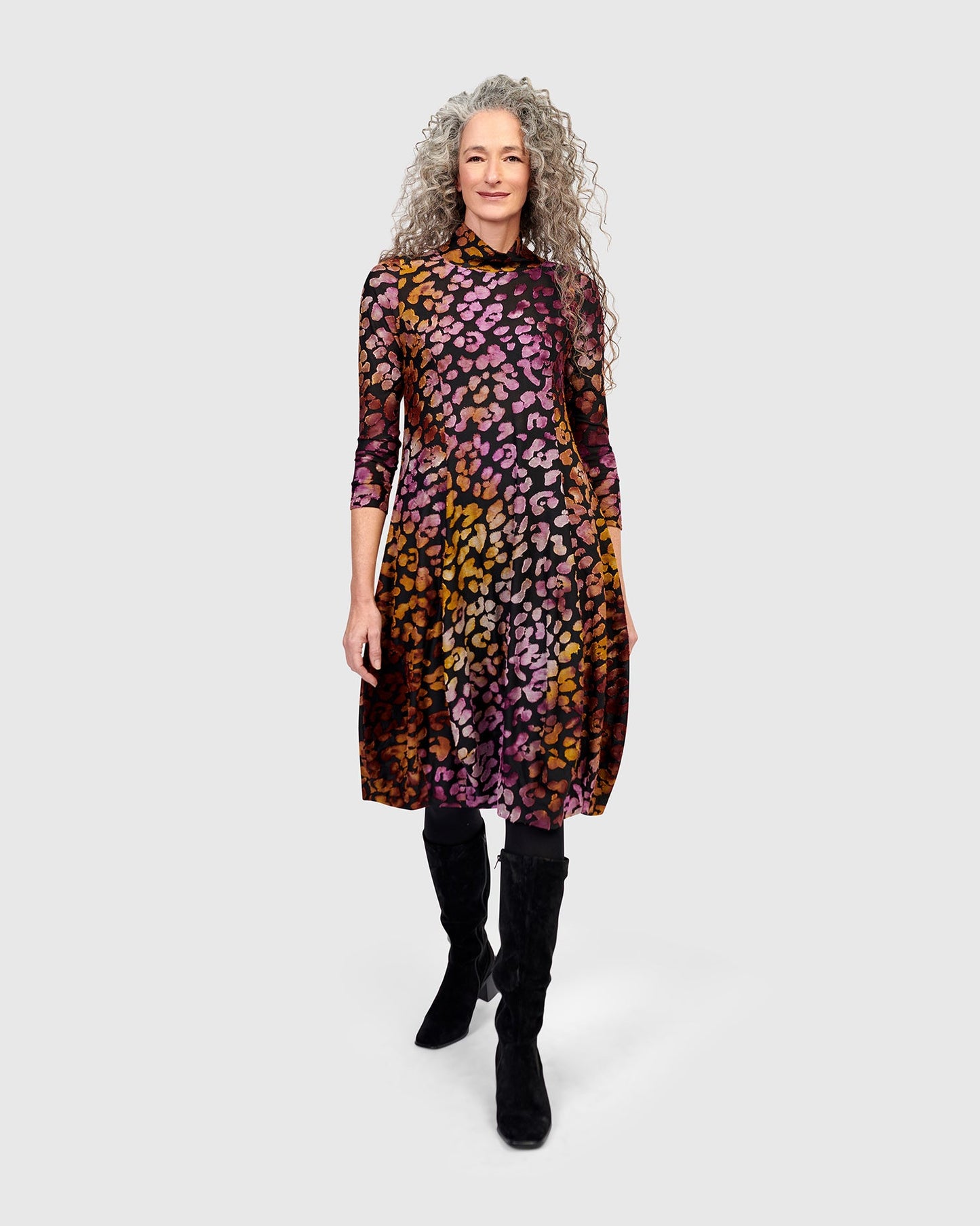 Ember Mockneck Cocoon Dress, Bloom
