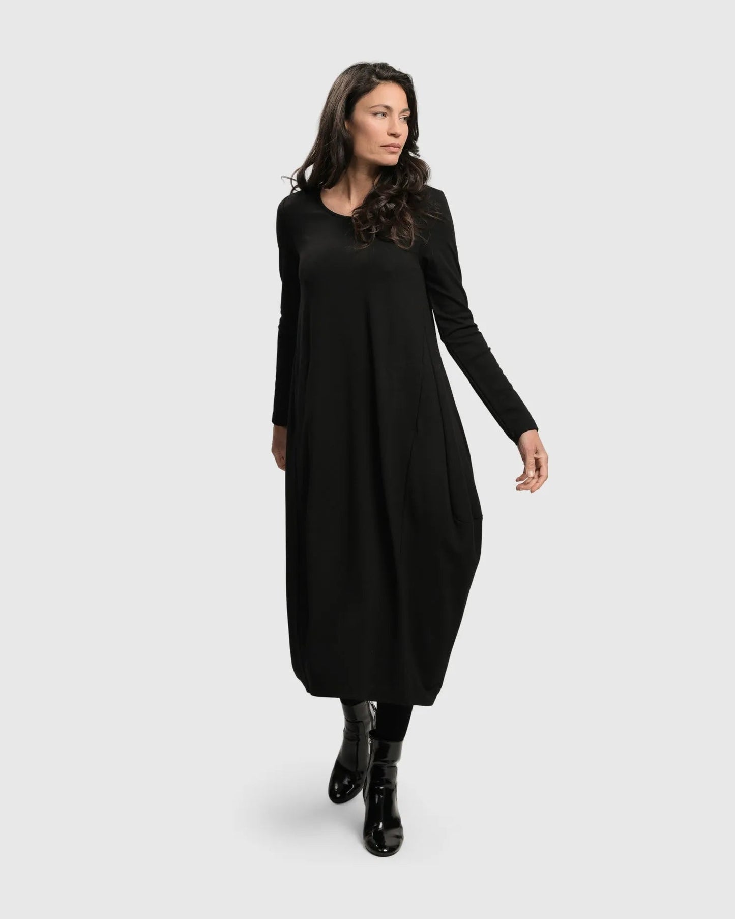 Essential Toned Up Midi Dress, Black