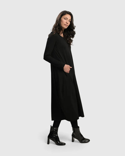 Essential Toned Up Midi Dress, Black