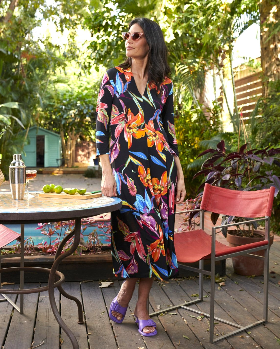 Hibiscus Cocoon Dress, Bloom