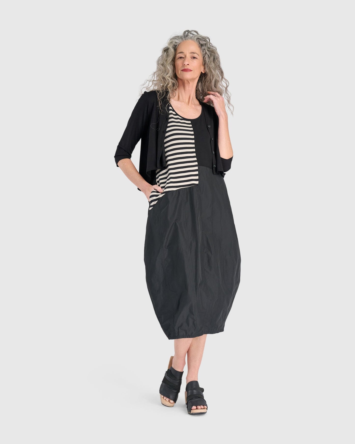 Urban Motion Tank Cocoon Dress, Stripes