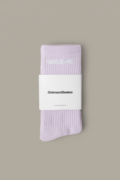 SKRS Classic Crew Socks in Lilac