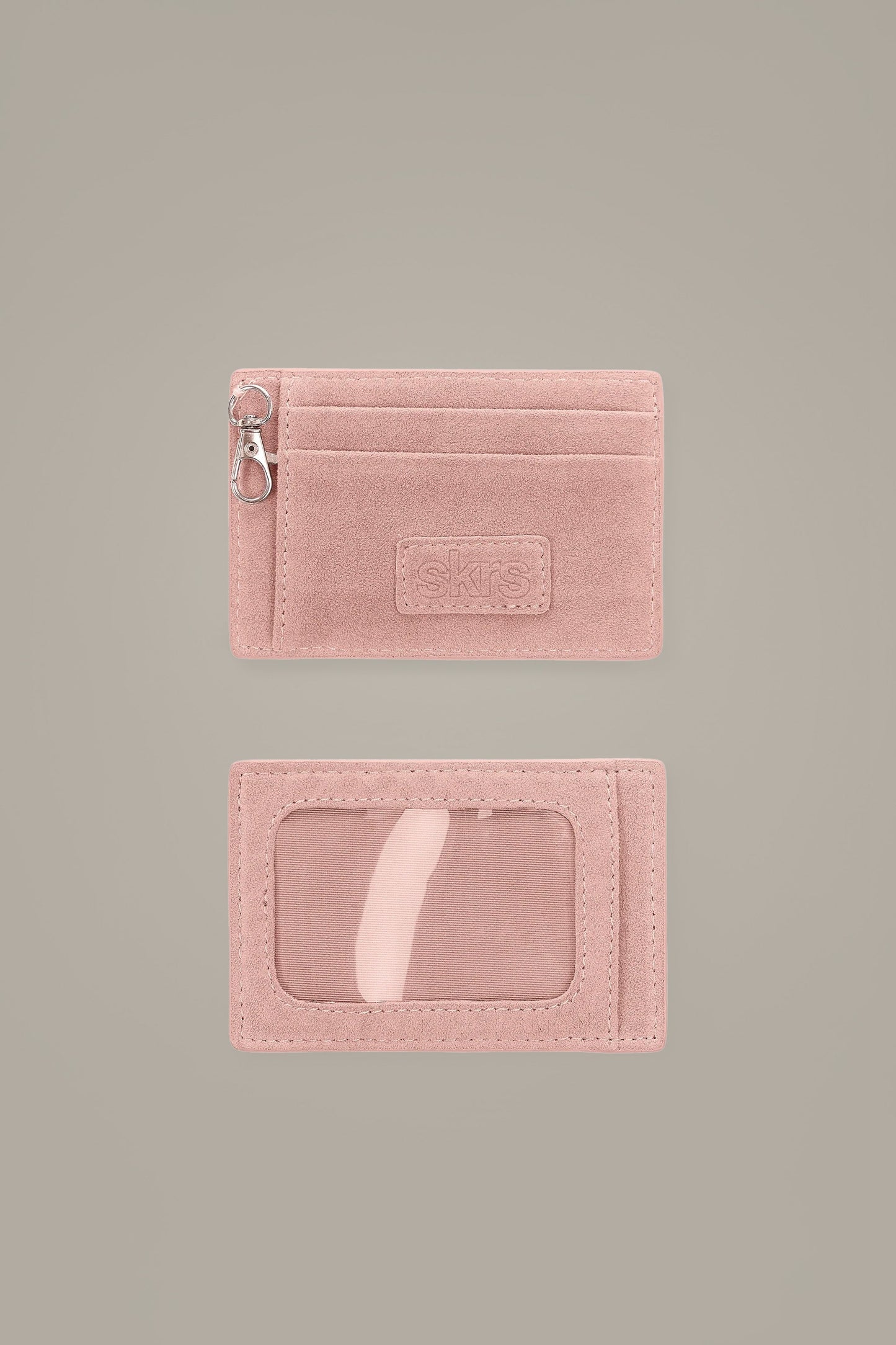 Martha Faux Suede Cardholder in Rose
