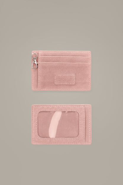 Martha Faux Suede Cardholder in Rose