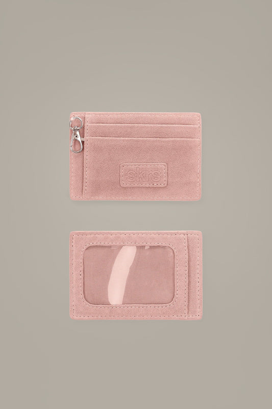 Martha Faux Suede Cardholder in Rose