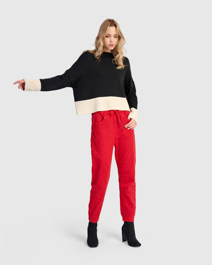 Vista Block Sweater, Cream