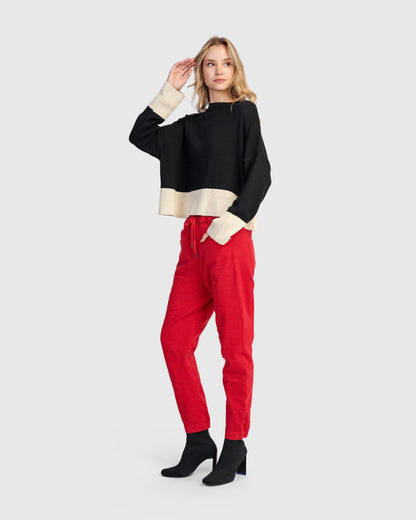 Vista Block Sweater, Cream